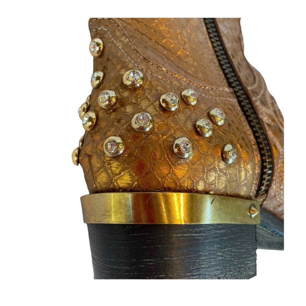 BALDAN embellished gold boots, 38, never worn - Picture 8 of 12